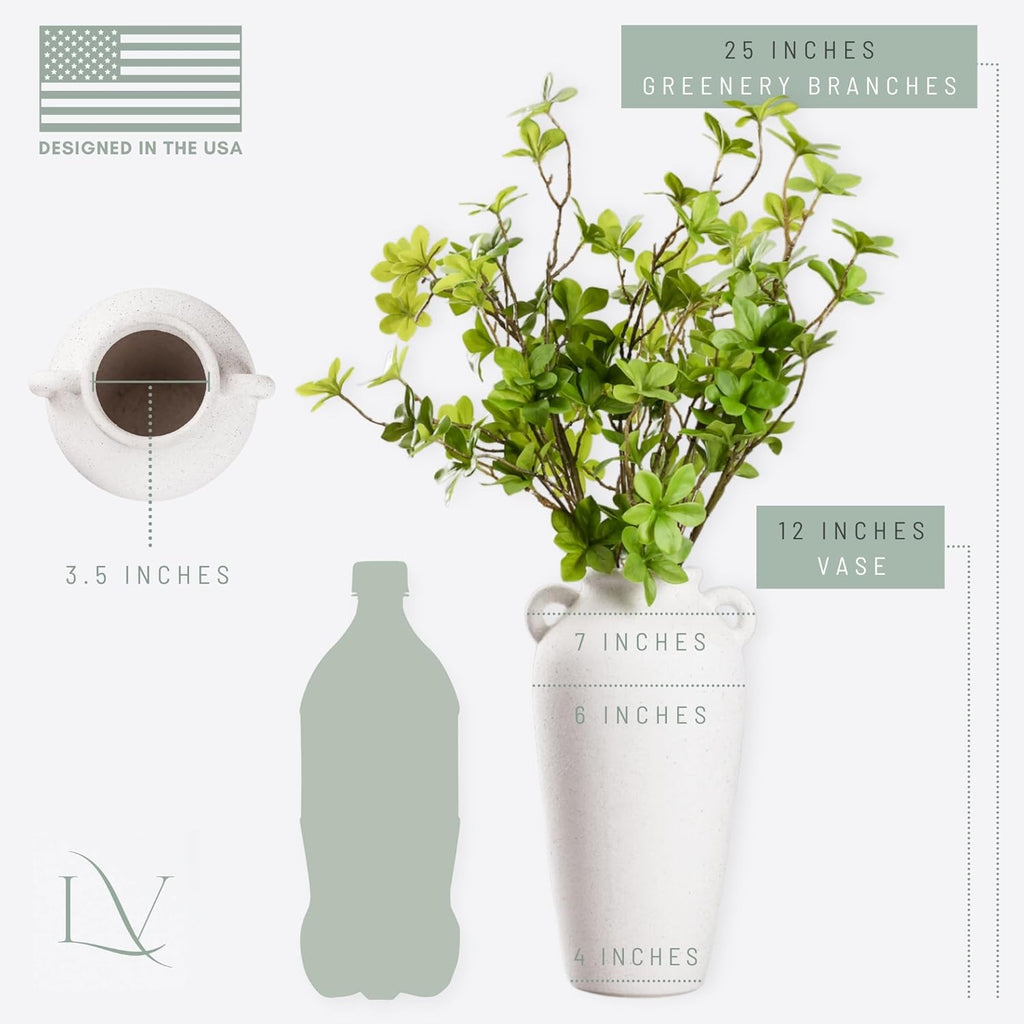 30 cm hohe weiße Keramikvase
