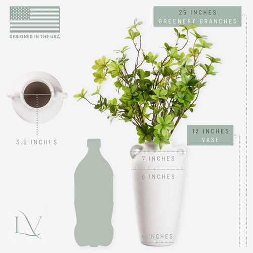 30 cm hohe weiße Keramikvase