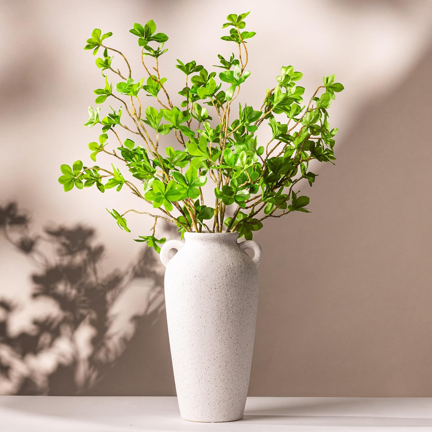 30 cm hohe weiße Keramikvase