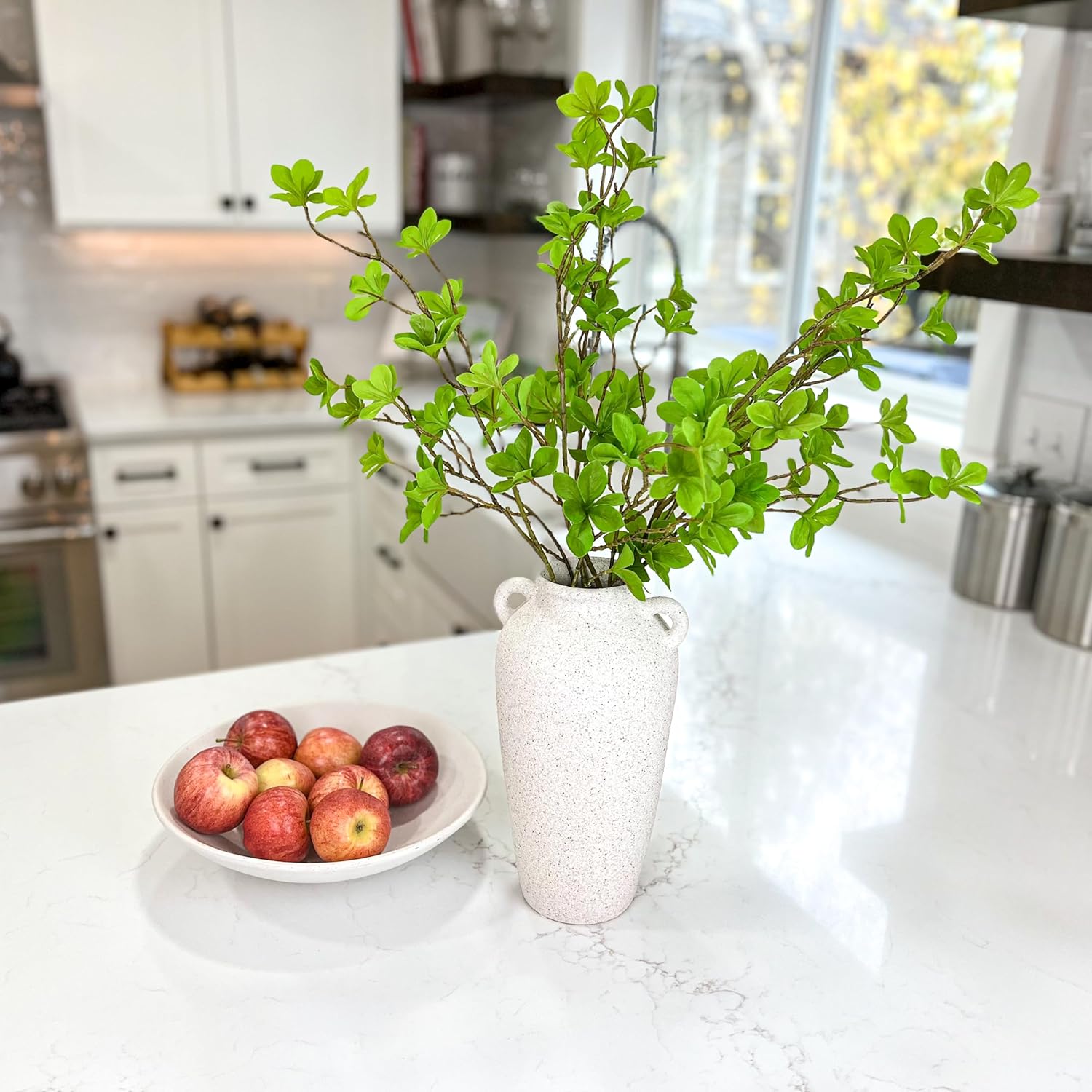 30 cm hohe weiße Keramikvase